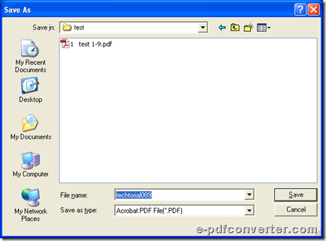 Set objective folder for saving PDF file during conversion from Word to PDF