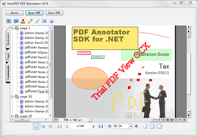 PDF Annotator SDK ActiveX for C#.NET screenshot