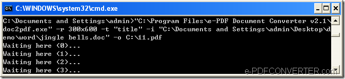 convert printable document to PDF in MS-DOS interface