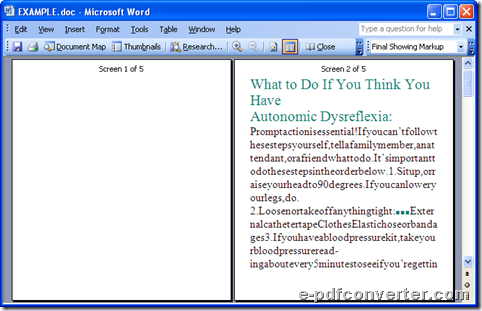 Example of DOC file without images of PDF files 