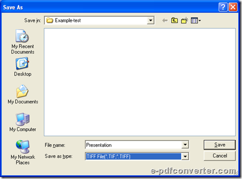 Select folder for saving image during conversion from PowerPoint to image