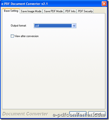 Set objective format as PDF during conversion from PPT to PDF with GUI through e-PDF Document Converter