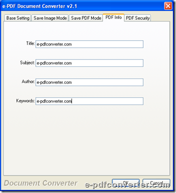 Set PDF information during conversion from PPT to PDF through GUI with e-PDF Document Converter