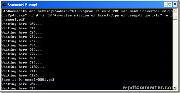Merge Excel to PDF with e-PDF Document Converter through command line