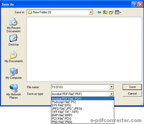 Save DOC file to PDF file and click save