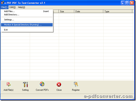 Monitor directory for batch convert PDF to TXT and produce BAK files