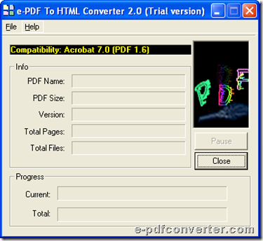 Click File and select preferences to open its panel during converting specific pages PDF file to HTML file