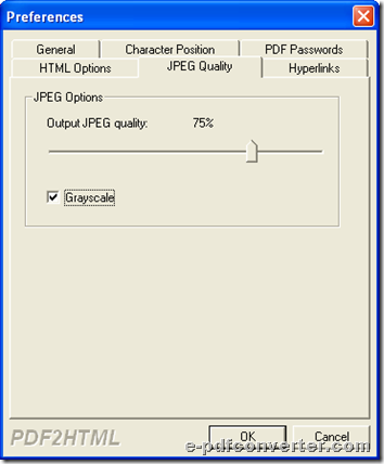 Set JPEG quality during converting PDF to HTML 