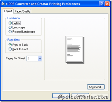 Set rotation of PDF during printing PDF with virtual printer