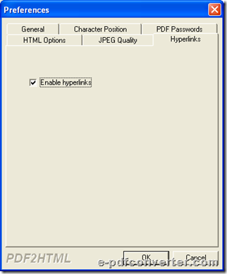 Enable Hyperlinks durijng converting PDF to HTML