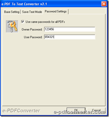 Input PDF passwords during converting password protected PDF to text/HTML with GUI interface