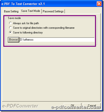 Set destination folder during converting PDF to HTML or PDF to text with GUI interface